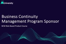 Business Continuity Management Program Sponsor - Role Based Course